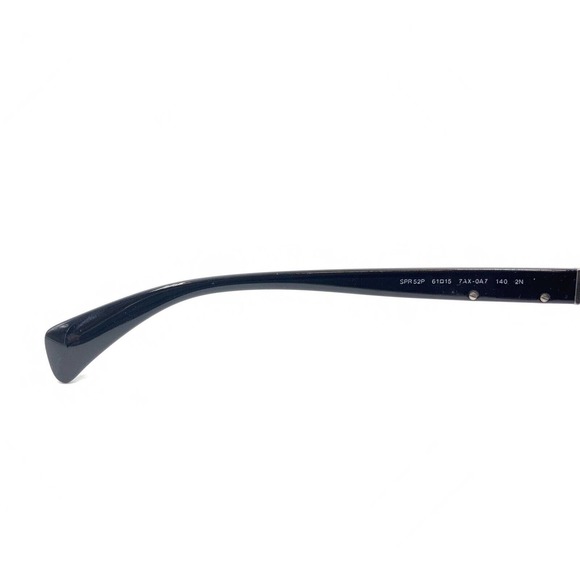 PRADA SPR52P 7AX-0A7 Black Square Aviator Sunglasses Gray Lens 61-15 140 Italy - Picture 10 of 12